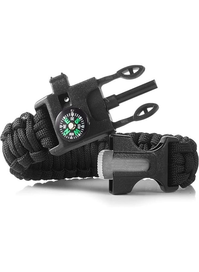 5*1 Professional Multi-Purpose Survival Bracelet Includes Compass and Whistle with Fire Starter Stone and Loud Whistle Perfect for Camping, Hiking, Fishing - Image 3