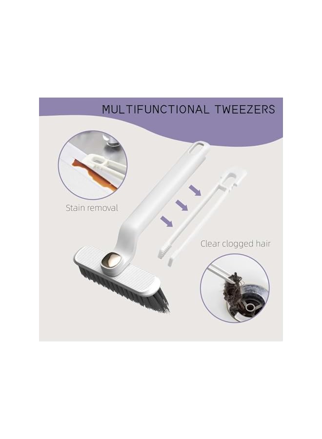 promass Crevice Cleaning Brush, Rotating Hard Bristle Crevice Cleaning Tool Suitable for Household Use, Multifunctional Bathroom Thin Gap Cleaning Brush (2PCS,White/Purple) - Image 4