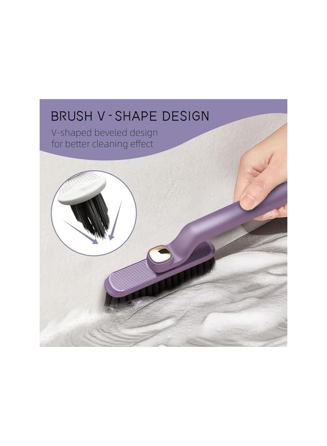 promass Crevice Cleaning Brush, Rotating Hard Bristle Crevice Cleaning Tool Suitable for Household Use, Multifunctional Bathroom Thin Gap Cleaning Brush (2PCS,White/Purple) - Image 5