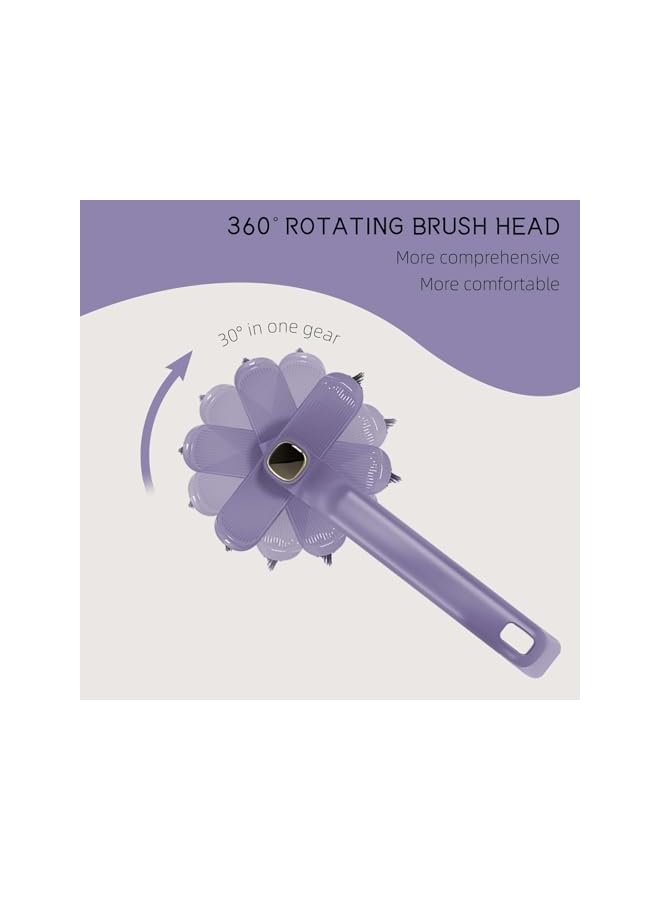 promass Crevice Cleaning Brush, Rotating Hard Bristle Crevice Cleaning Tool Suitable for Household Use, Multifunctional Bathroom Thin Gap Cleaning Brush (2PCS,White/Purple) - Image 2