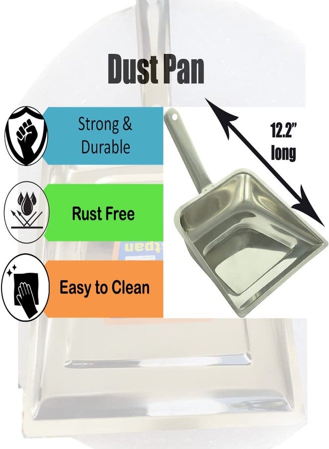 AnNafi® Stainless Steel Dust Pan | Dustpan Only Metal Supdi | Multi Function Shovel | Pellet Scoop/Ash Scoop/Feed Shovel | Heavy Duty Aluminum Dust Pan | Cleaning Product - Image 3