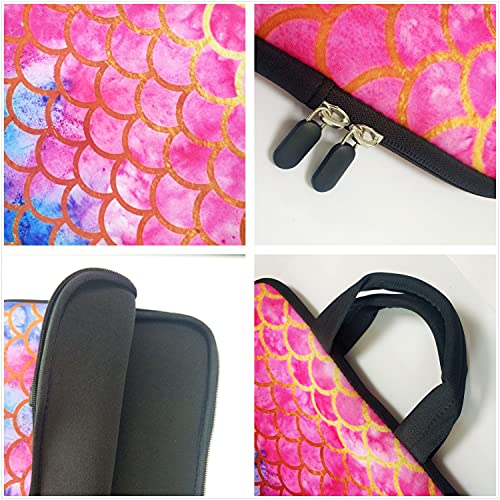 Baocool 11 11.6 12 12.1 12.5 inch Laptop Carrying Bag Chromebook Case Notebook Ultrabook Bag Tablet Cover Neoprene Sleeve for Apple MacBook Air Samsung Google Acer HP DELL Lenovo Asus (Mermaid Scale) - Image 3