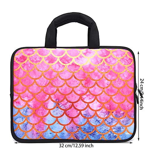 Baocool 11 11.6 12 12.1 12.5 inch Laptop Carrying Bag Chromebook Case Notebook Ultrabook Bag Tablet Cover Neoprene Sleeve for Apple MacBook Air Samsung Google Acer HP DELL Lenovo Asus (Mermaid Scale) - Image 4