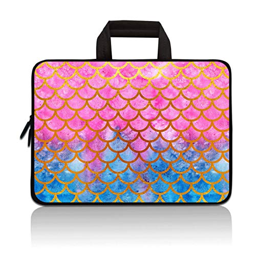 Baocool 11 11.6 12 12.1 12.5 inch Laptop Carrying Bag Chromebook Case Notebook Ultrabook Bag Tablet Cover Neoprene Sleeve for Apple MacBook Air Samsung Google Acer HP DELL Lenovo Asus (Mermaid Scale) - Image 1