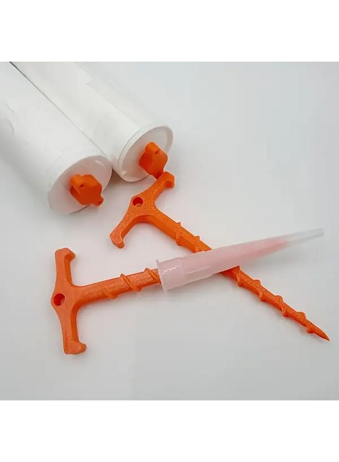 2pcs 4 Corner Sealing Caps Caulking Gun Nozzle Cleaner Prevents Glue Drying Removes Clogs - Image 3