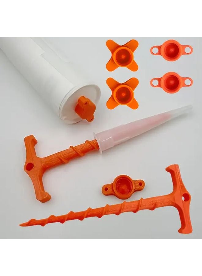 2pcs 4 Corner Sealing Caps Caulking Gun Nozzle Cleaner Prevents Glue Drying Removes Clogs - Image 2