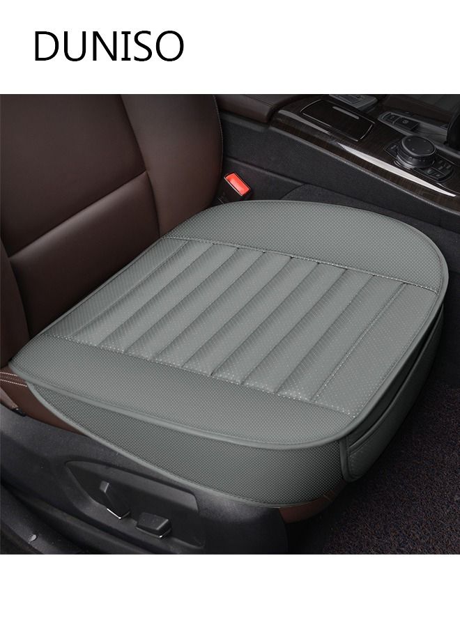 DUNISO 2 pcs Front Car Seat Covers  With Storage Pouch Faux Leather Protectors for Front Seats Waterproof and Anti-Slip Cushions  Wrap Around The Bottom Fits Most of Vehicles - Image 1