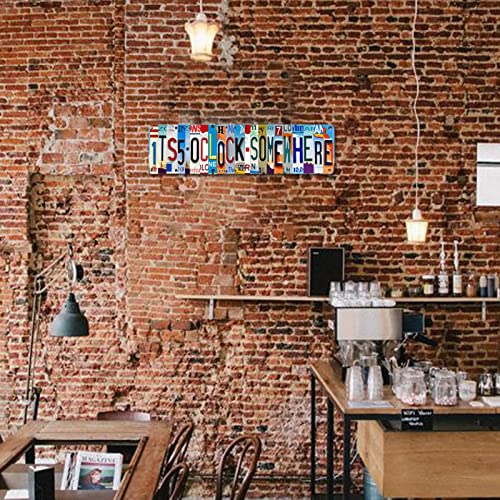 Liukliut Bar Signs For Home Bar Decor Its 5 O'Clock Somewhere Sign Funny Metal Tin Sign Outdoor Bar Accessories Vintage Surfboard Decor Street Signs For Bedroom Bar Wall Decor Garage Decor It'S Five O'Clock - Image 5