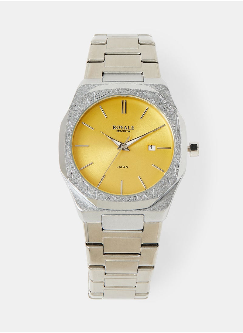 Royale Mega Round Shape Analog Wrist Watch RE224F - 40mm - Silver  - Image 1