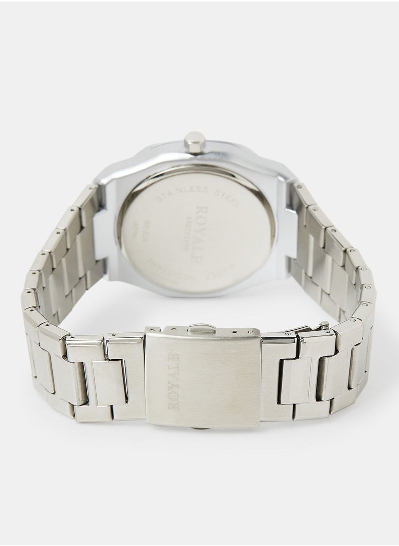 Royale Mega Round Shape Analog Wrist Watch RE224F - 40mm - Silver  - Image 2