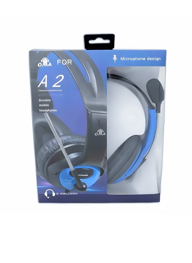 OMA - Wired Gaming Headset With Microphone For PS4 Blue - Image 1