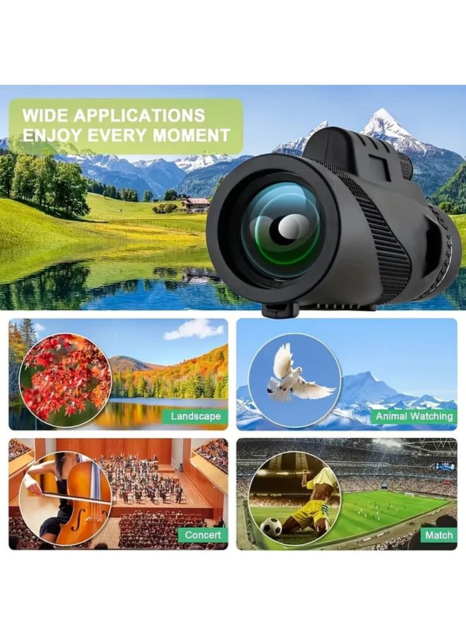 8x42 HD Monoscope With Mobile Phone Clip And Tripod For Outdoor Sports - Image 5