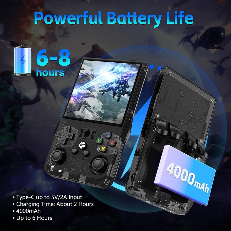 AQHH R36Max Retro Game Console  4.0 Inch Retro Gaming Console With 128Gb Memory  Video Game Consoles With 4000Mah Battery And 30+ Emulators  Ink Black - Image 3