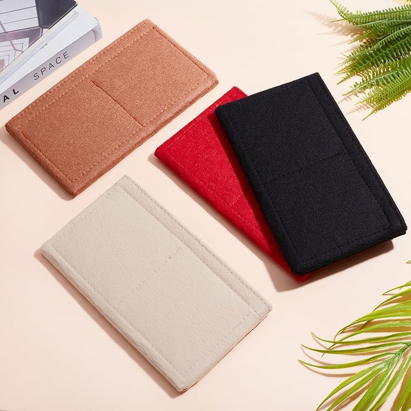 klarako 4 Colors Felt Purse Organizer Insert, Small Handbag Shaper Liner Mini Envelope Inside Storage Bag Liner Rectangle Clutch Bag Multi Pochette for Tote Liner Pouch, 4.92x8.66 Inch - Image 4