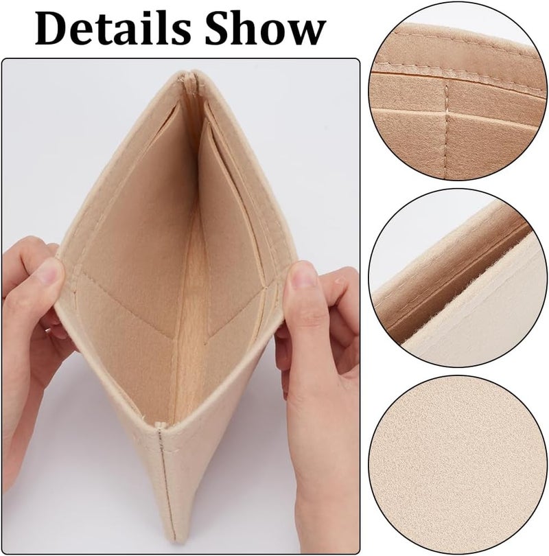 klarako 4 Colors Felt Purse Organizer Insert, Small Handbag Shaper Liner Mini Envelope Inside Storage Bag Liner Rectangle Clutch Bag Multi Pochette for Tote Liner Pouch, 4.92x8.66 Inch - Image 3