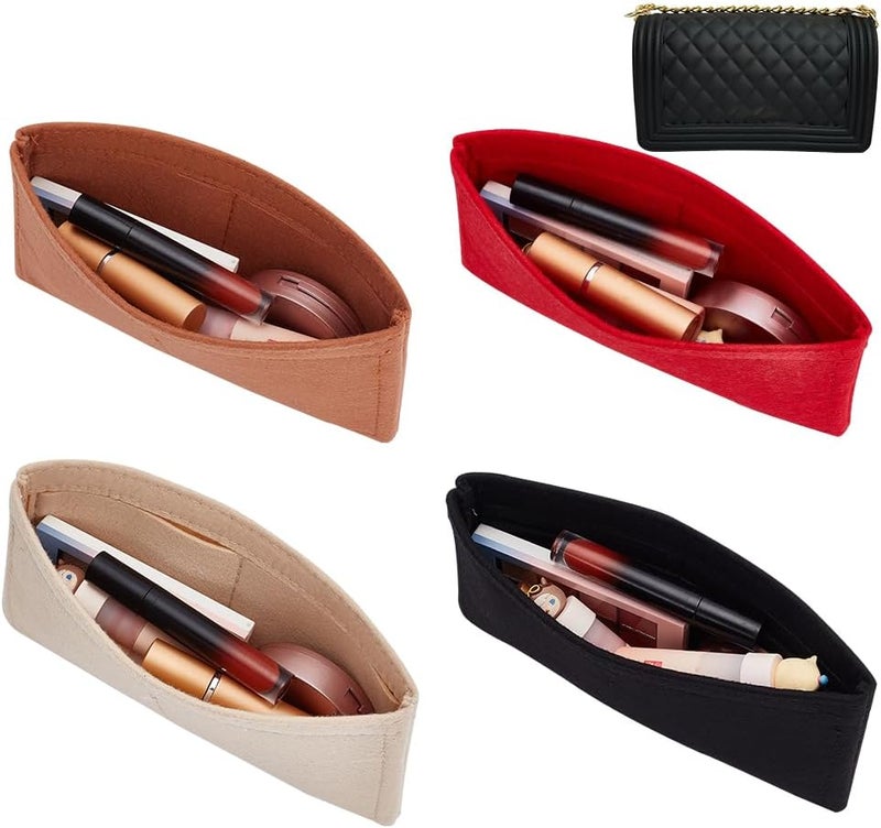 klarako 4 Colors Felt Purse Organizer Insert, Small Handbag Shaper Liner Mini Envelope Inside Storage Bag Liner Rectangle Clutch Bag Multi Pochette for Tote Liner Pouch, 4.92x8.66 Inch - Image 1