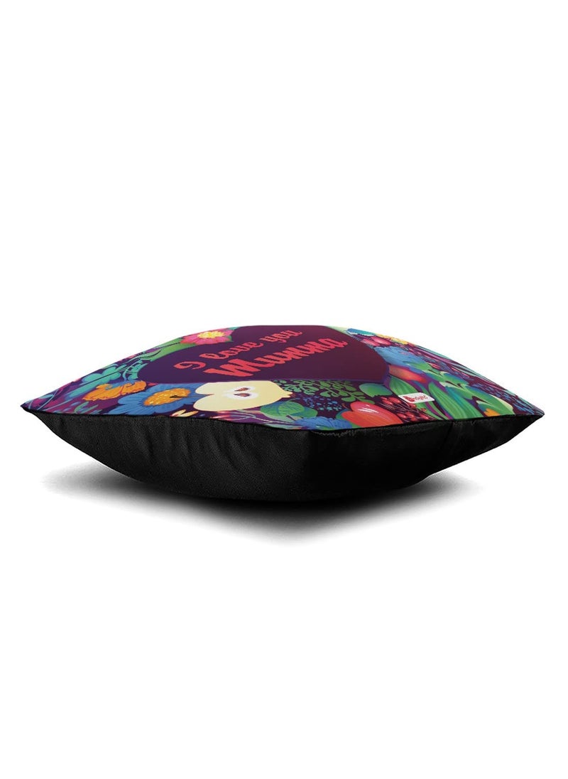 Indigifts - Indigifts Mom Gift I Love You Mumma Micro Satin, Fibre Cushion Cover with Filler (Multicolour, 12X12 Inch) - Image 1