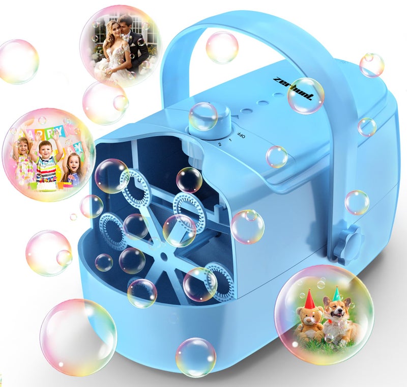 Zerhunt Bubble Machine Automatic Bubble Blower Durable Bubble Maker 18000 Big Bubbles Per Minute for Indoor Outdoor Wedding Birthday Party Portable Bubble Machine for Kids Toddlers - Image 2