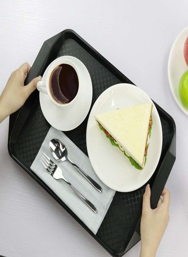 Vababa Black Plastic Fast Food Serving Trays, 4-Pack, 16.8-INCH x 12-INCH - Image 5