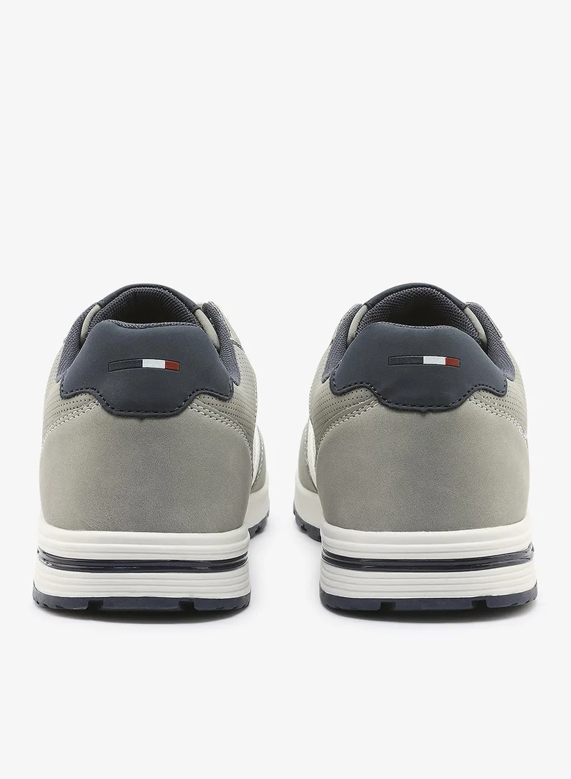 U.S. Polo Assn. white Men's White Low-Top Sneakers - Stylish Casual Shoes with Grey and Tan Accents, Durable and Stylish Casual Footwear for Men | Best Price UAE