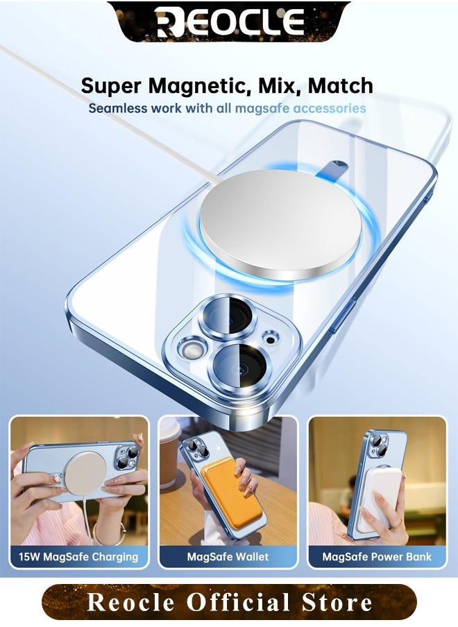 REOCLE Magnetic Case for iPhone 14 Plus Transparent Magnet Phone Case Ultra-thin iPhone 14 Plus Phone Case with Magnets Anti-scratch Shock-proof and Drop-proof Protection Without Yellowing  - Image 2