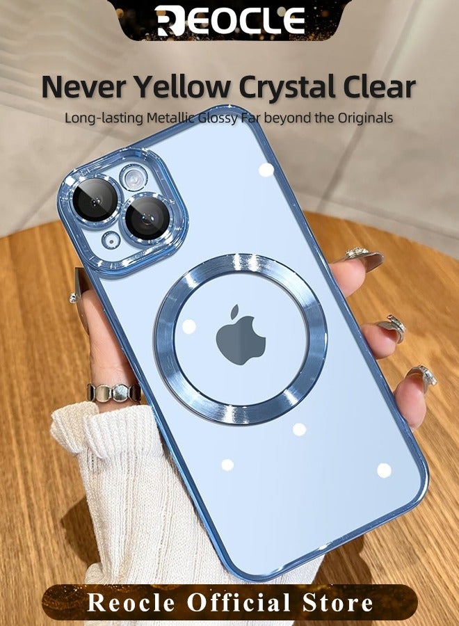 Magnetic Case for iPhone 14 Plus Transparent Magnet Phone Case Ultra-thin iPhone 14 Plus Phone Case with Magnets Anti-scratch Shock-proof and Drop-proof Protection Without Yellowing