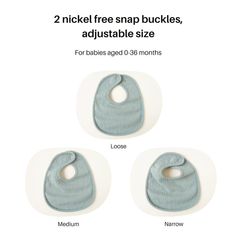 Konssy 6-Pack Muslin Baby Bibs for Boys & Girls, Soft Cotton Absorbent Bandana Drool Bibs for Drooling & Teething - Image 4
