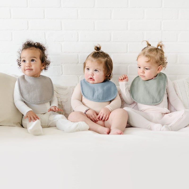 Konssy 6-Pack Muslin Baby Bibs for Boys & Girls, Soft Cotton Absorbent Bandana Drool Bibs for Drooling & Teething - Image 2