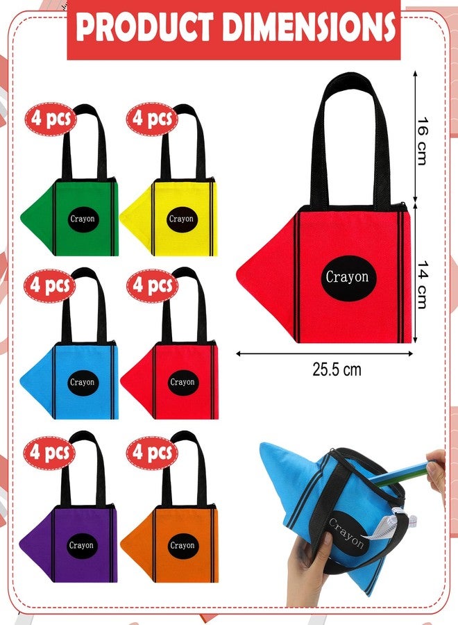 Bulyoou 24 Pcs Crayon Gift Bag End of Year Gift Bags Back to School Teacher Gifts Preschool Graduation Bags Crayon Party Favors for Teacher Appreciation Preschool Kindergarten Party Supplies - Image 2