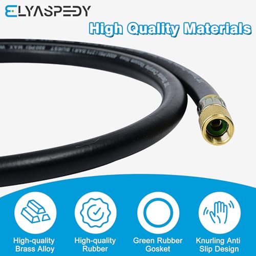 Elyaspedy 2025 Upgrade HV1 – 3/8″ Vacuum Hose,5 Ft,Fittings: 3/8″x 3/8″,Working Pressure: 800 (Psi),Burst Pressure: 4000 (Psi),Compatible with Most Refrigeration and Air Conditioning Equipment,Black - Image 4