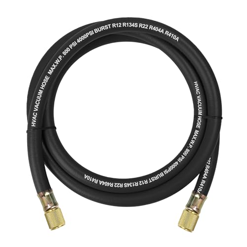 Elyaspedy 2025 Upgrade HV1 – 3/8″ Vacuum Hose,5 Ft,Fittings: 3/8″x 3/8″,Working Pressure: 800 (Psi),Burst Pressure: 4000 (Psi),Compatible with Most Refrigeration and Air Conditioning Equipment,Black - Image 1