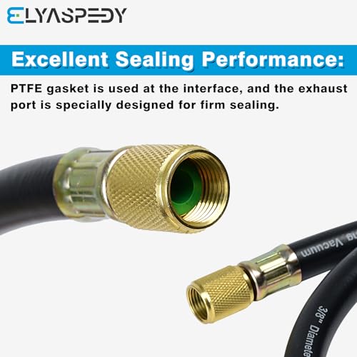 Elyaspedy 2025 Upgrade HV1 – 3/8″ Vacuum Hose,5 Ft,Fittings: 3/8″x 3/8″,Working Pressure: 800 (Psi),Burst Pressure: 4000 (Psi),Compatible with Most Refrigeration and Air Conditioning Equipment,Black - Image 5