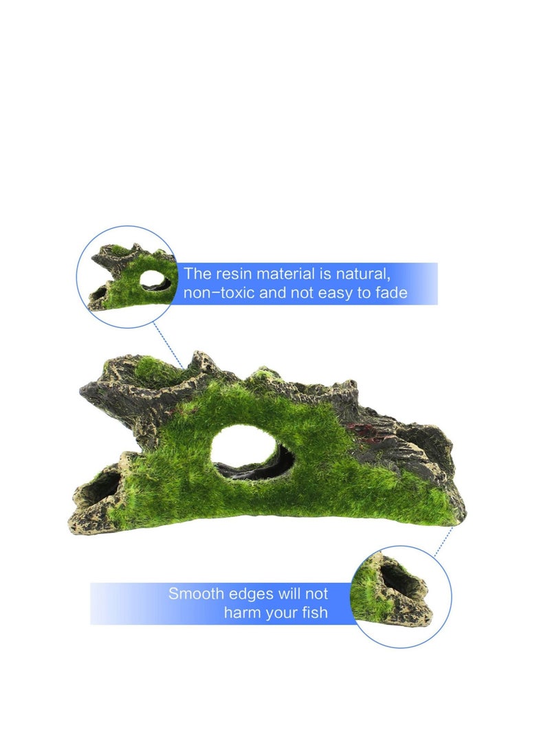Captaintech Aquarium Tree Decoration, 2Pcs Natural Habitat Ornament, Resin Aquarium Tree Decoration, Fish Tank with Hole for Fish Hiding(15 * 5 * 7cm) - Image 4