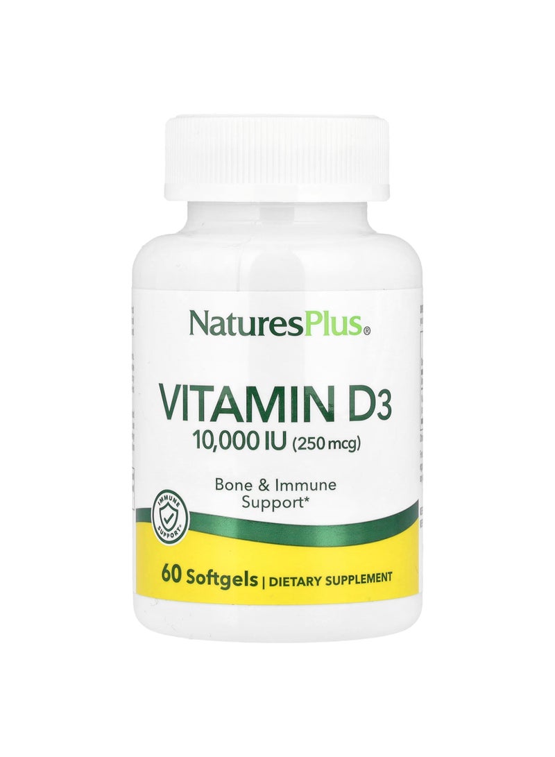 Vitamin D3, 250 mcg (10,000 IU), 60 Softgels