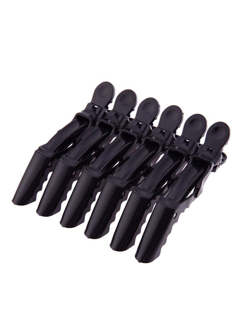 globalstar Globalstar Salon Alligator Tip Plastic Hair Clips Black/Mix Color 6pcs 