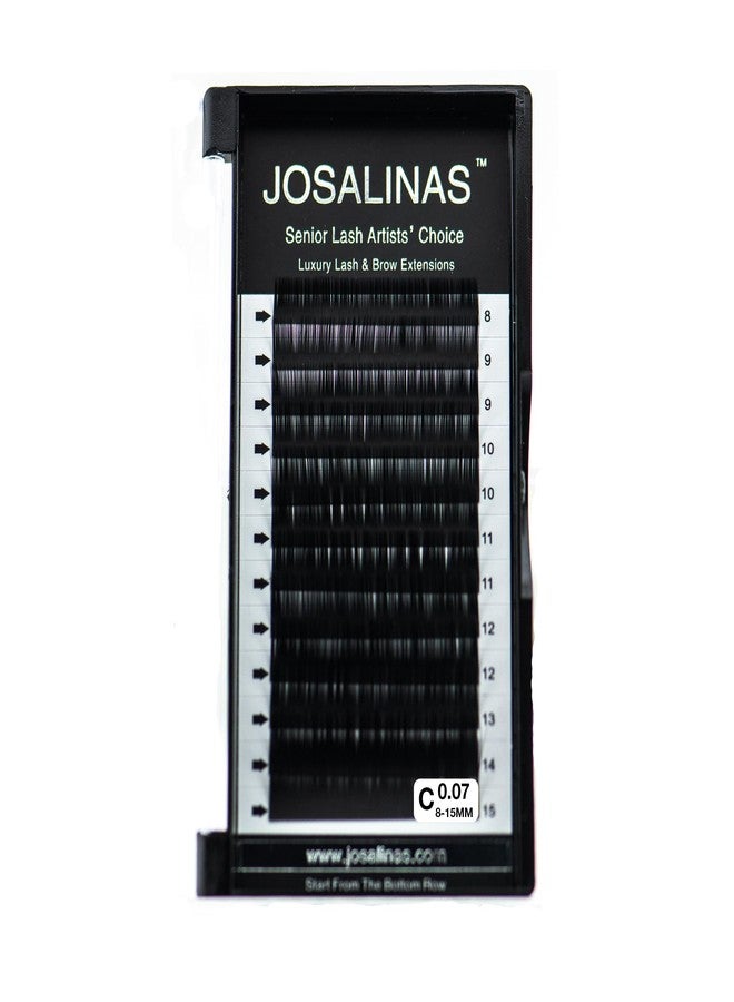 JOSALINAS Eyelash Extension 0.07MM Thickness C Curl 8-15MM Mix Black Individual Volume Lashes (0.07C (8-15mm)) - Image 1