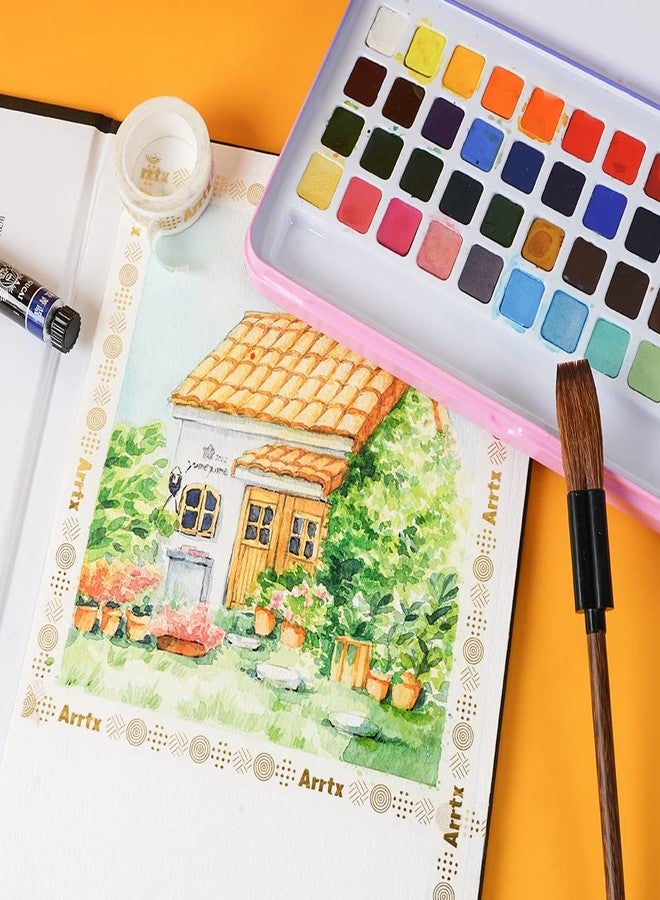 PAUL RUBENS Meiliang 48 Colors Watercolor Paint Set with 36 Vibrant Colors 12 Glitter Colors and Watercolor Block, High Transparency Not Chalky, Easy to Rewet and Mix Suitable for Beginners and Professionals - Image 4