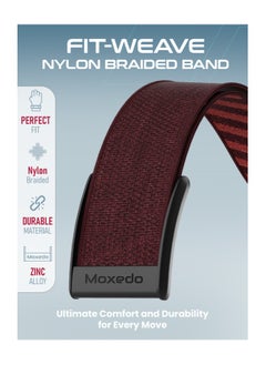 Moxedo Moxedo Fit-Weave Nylon Braided Band - Pomegranate Red  - Image 4