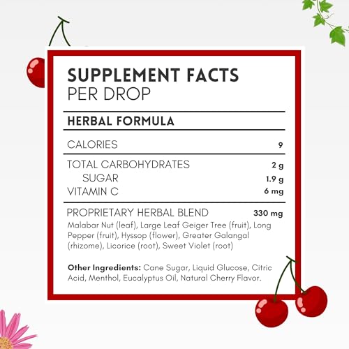 HERBION Naturals Cough Drops with Natural Cherry Flavor, Dietary Supplement, Soothes Cough, for Adults and Children Over 6 Years, 25 Drops, No Artificial Flavor, Pack of 1 - Image 5