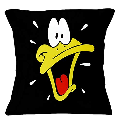 MONK MATTERS MONK MATTERS Micro Sation Fabric Donald Duck Cartoon Printed Cushion Cover with Fiber Fillers Size 12 Inches x12 Inches Black - Image 1