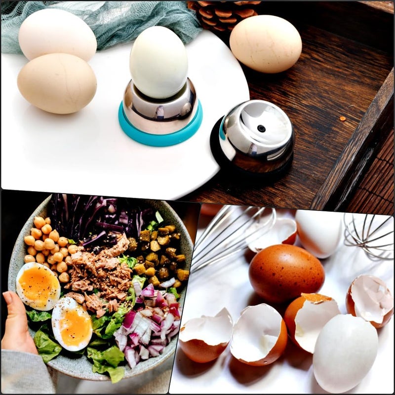 ChaLeeMoo Egg Piercer for Raw Eggs, Stainless Steel Egg Poker for Boiling Eggs, Great Eggshell Peeler Tool to Get Good Hard Boiled Eggs, Egg Hole Puncher Pricker with Retractable Pin, Black - Image 5