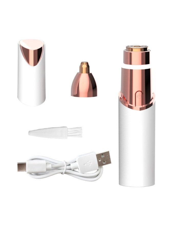 SUCITY Compact&Portable Eyebrow Trimmer,2 in1 Hair Trimmer, Electric Shaver for Women, USB Rechargeable Eyebrow Trimmer Painless Shaver Hair Clippe for Bikini, Nose Hair, Eyebrow, Body, Sideburn - Image 1