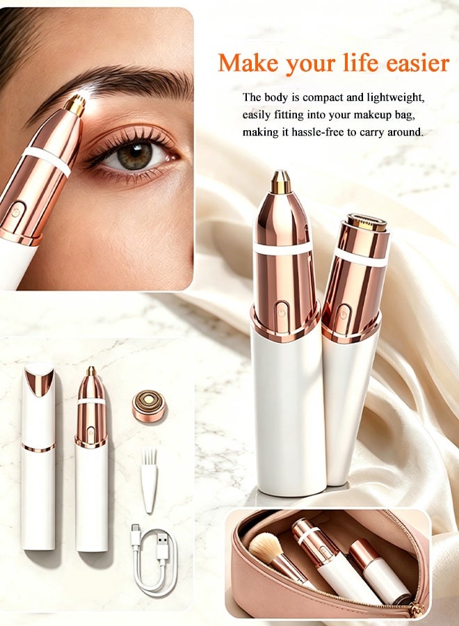 SUCITY Epilators, 2 in 1 Shaver, Electric Eyebrow Trimmer, Portable Hair Trimmer, Painless Hair Remover, USB Rechargeable Women Shaver for Eyebrow, Face, Body & Bikini LineSUCITY Epilators, 2 in 1 Shaver, Electric Eyebrow Trimmer, Portable Hair Trimmer, Painless Hair Remover, USB Rechargeable Women Shaver for Eyebrow, Face, Body & Bikini Line - Image 3