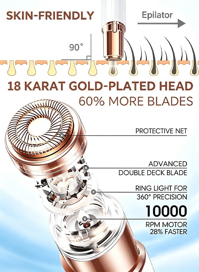 SUCITY Epilators, 2 in 1 Shaver, Electric Eyebrow Trimmer, Portable Hair Trimmer, Painless Hair Remover, USB Rechargeable Women Shaver for Eyebrow, Face, Body & Bikini LineSUCITY Epilators, 2 in 1 Shaver, Electric Eyebrow Trimmer, Portable Hair Trimmer, Painless Hair Remover, USB Rechargeable Women Shaver for Eyebrow, Face, Body & Bikini Line - Image 5