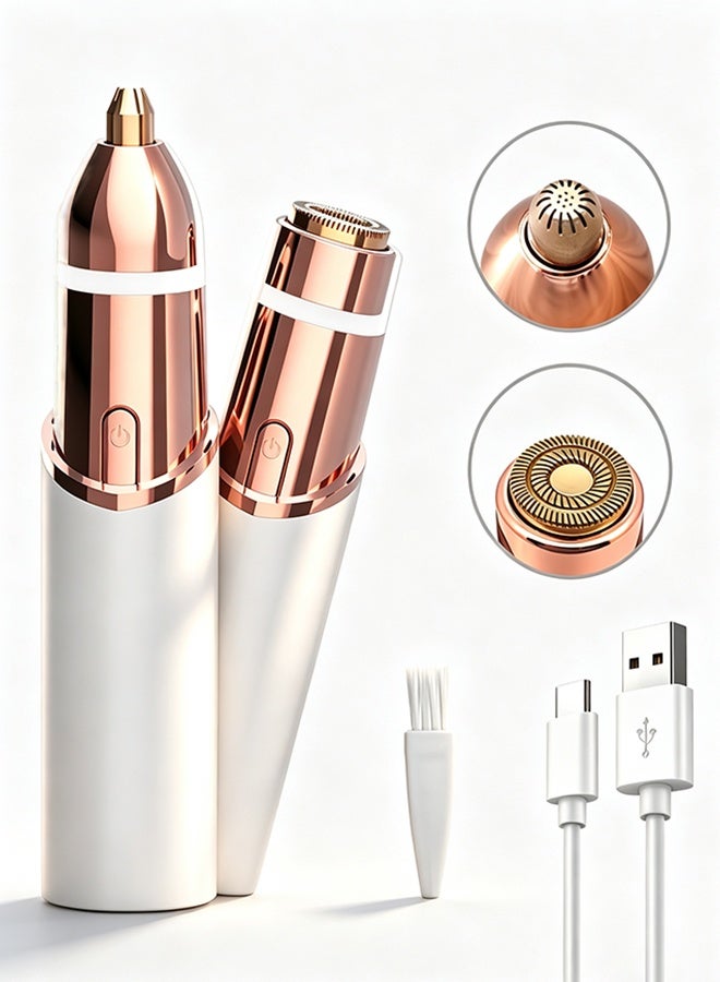SUCITY Epilators, 2 in 1 Shaver, Electric Eyebrow Trimmer, Portable Hair Trimmer, Painless Hair Remover, USB Rechargeable Women Shaver for Eyebrow, Face, Body & Bikini LineSUCITY Epilators, 2 in 1 Shaver, Electric Eyebrow Trimmer, Portable Hair Trimmer, Painless Hair Remover, USB Rechargeable Women Shaver for Eyebrow, Face, Body & Bikini Line - Image 1