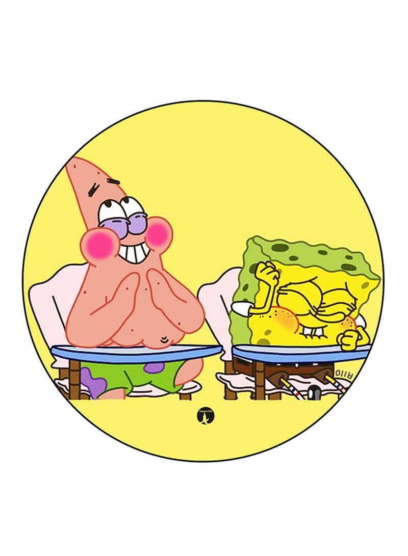 Spongebob Printed Mouse Pad Round  Multicolour