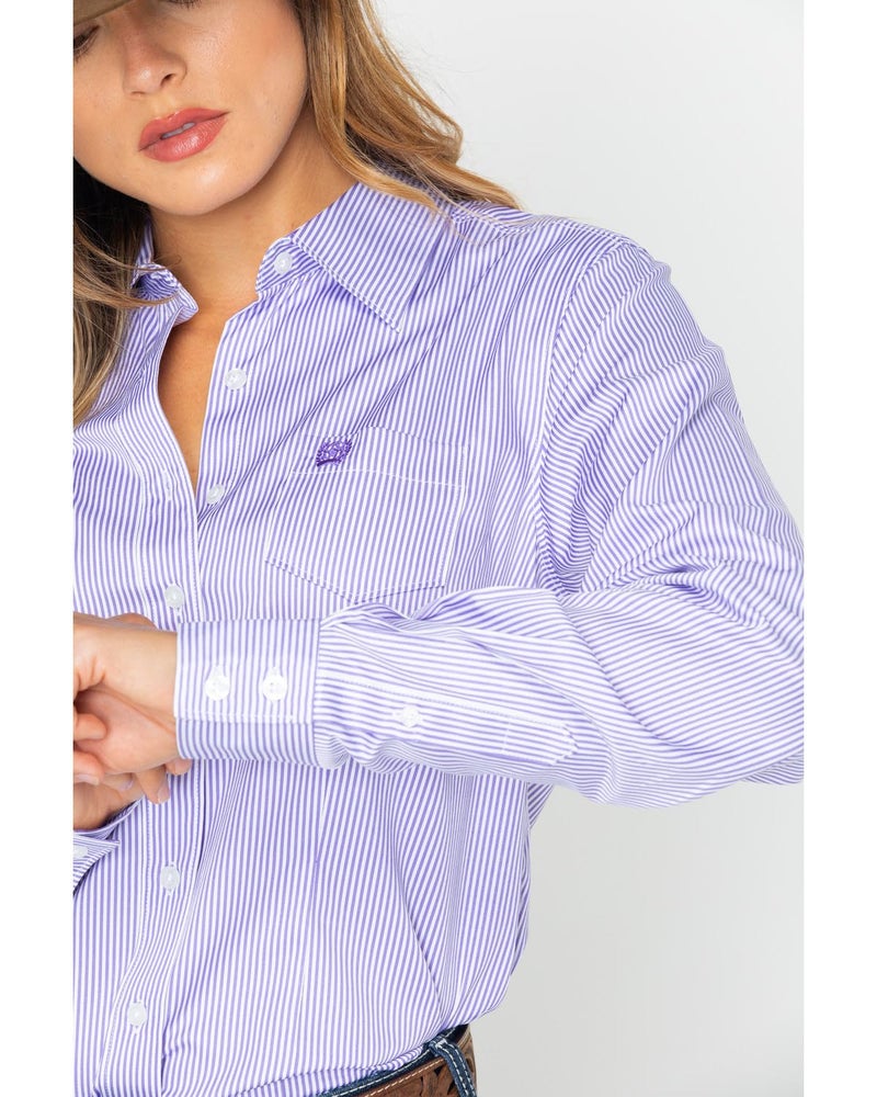 Cinch Women's Tencel Long Sleeve Shirt, Purple, S - Image 4