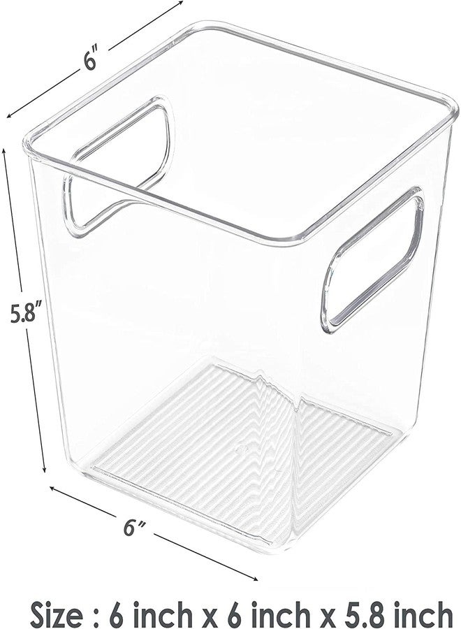 RABBONIX Clear Acrylic Pantry Organizer Bin With Handle For Food Storage, Refrigerator, Fridge, Cabinet, Kitchen, Countertops Etc | Extra Small | Pack of 02 - Image 2