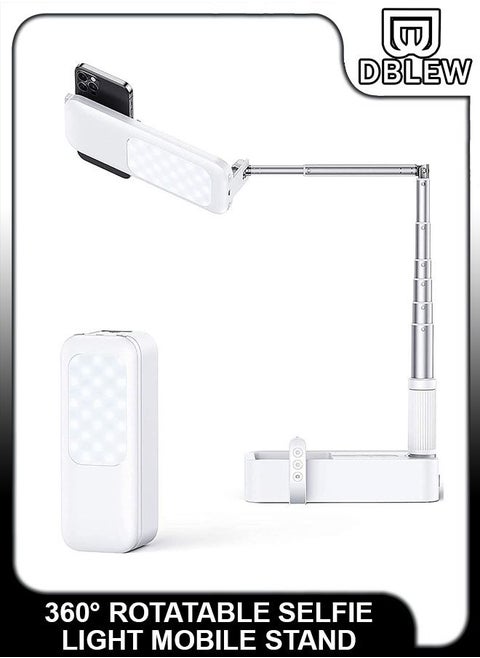 Mini Bluetooth Portable Selfie Ring Light Stick 3200-5500K For Live Stream Make Up Photography YouTube Vlog Streaming TikTok Reels Videos Recording LED Camera Extendable Foldable Desk Lamp For iPho