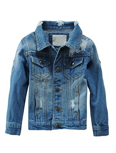 Mallimoda Baby Boys Girls Denim Jacket Button Down Jean Coat Outwear Style 5 Denim 7-8 Years - Image 3
